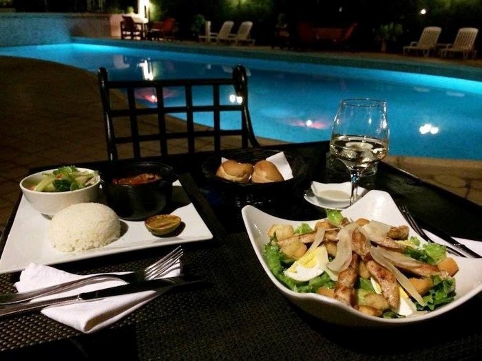 Group dinner set outdoors in Dakar